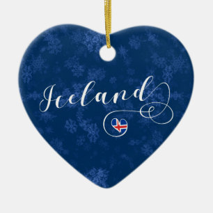Iceland Heart, Christmas Tree Ornament