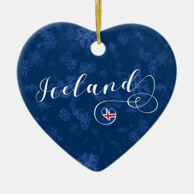 Iceland Heart, Christmas Tree Ornament (Front)