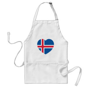 Iceland Heart Flag Adult Apron