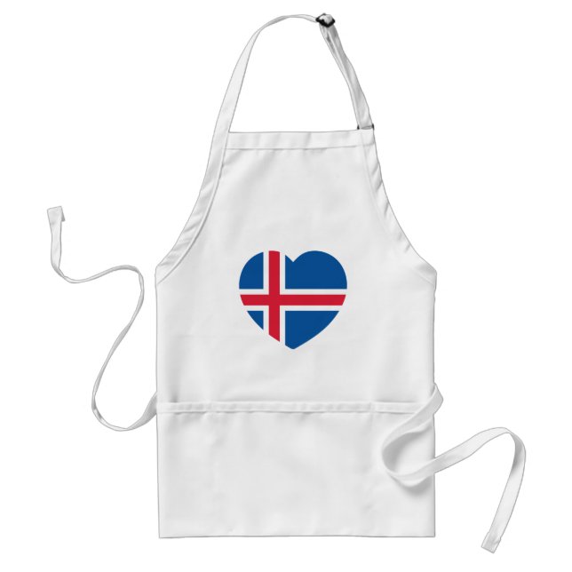 Iceland Heart Flag Adult Apron (Front)