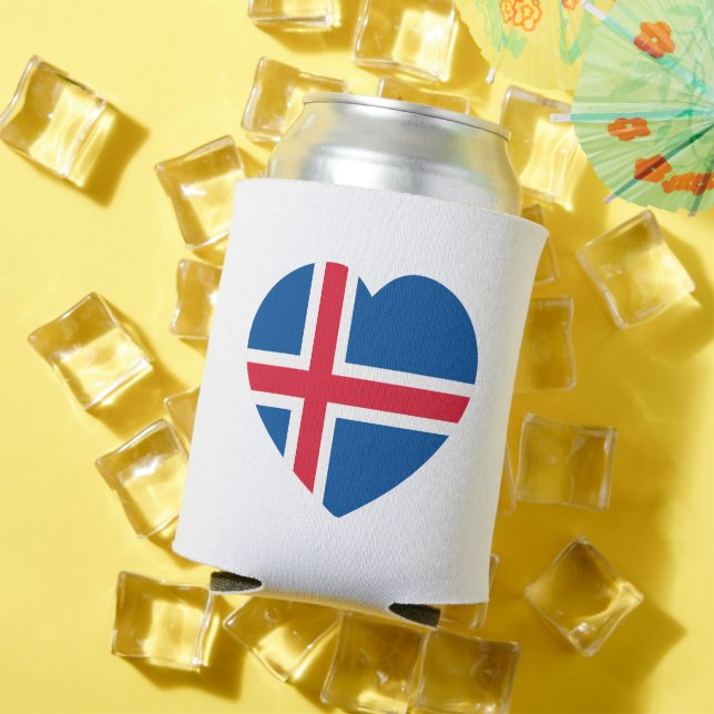 Iceland Heart Flag Can Cooler (In Situ Summer)