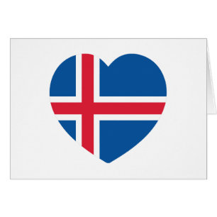 Iceland Heart Flag Greeting Cards