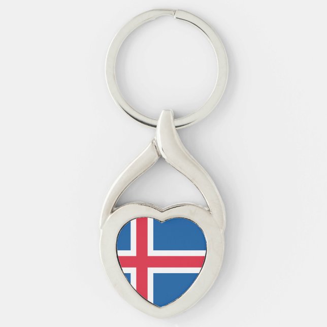 Iceland Heart Flag Keychain (Front)