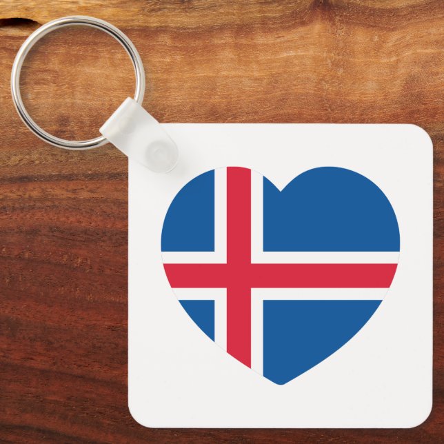 Iceland Heart Flag Keychain (Front)