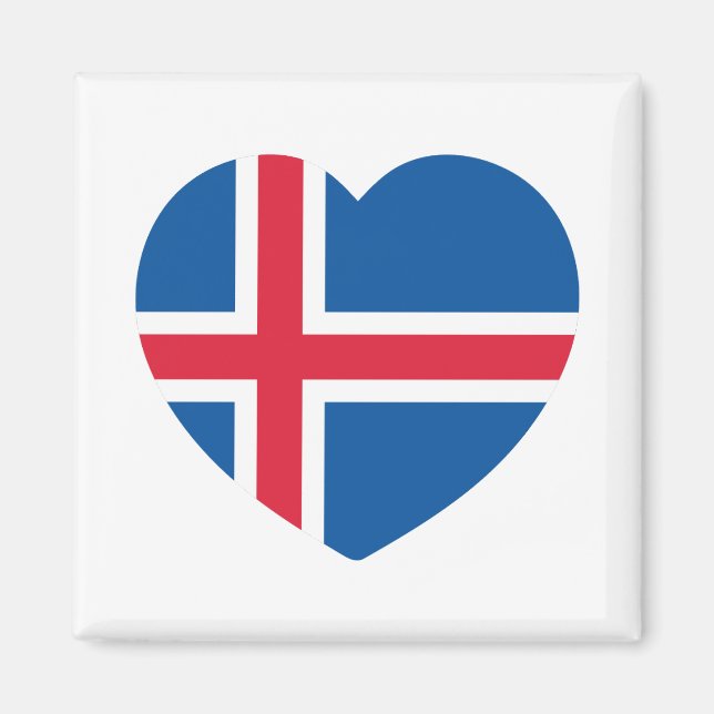 Iceland Heart Flag Magnet (Front)