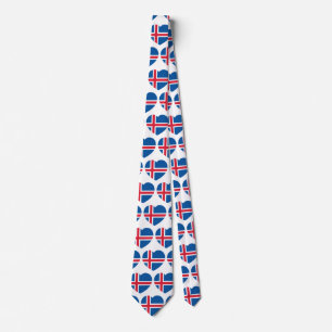 Iceland Heart Flag Neck Tie