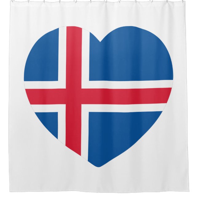 Iceland Heart Flag Shower Curtain (Front)
