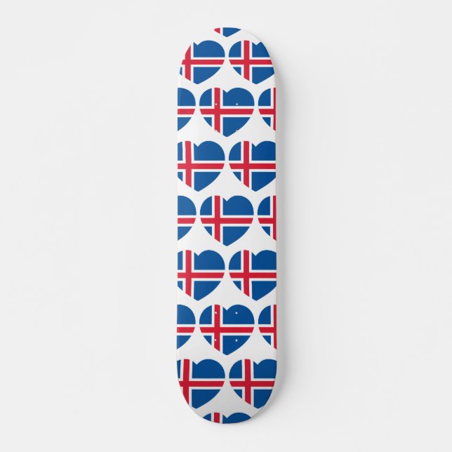 Iceland Heart Flag Skateboard (Front)