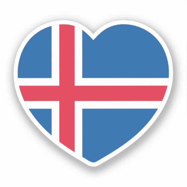 Iceland Heart Flag Sticker (Front)
