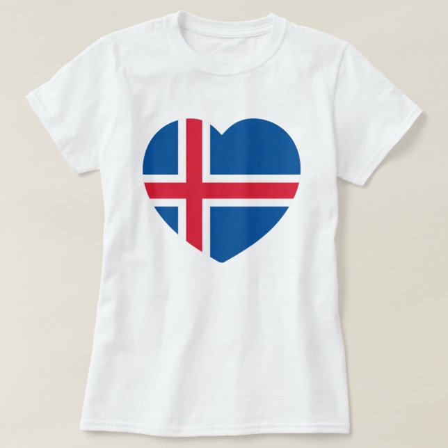 Iceland Heart Flag T-Shirt (Design Front)