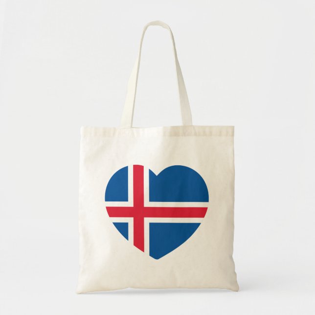 Iceland Heart Flag Tote Bag (Front)
