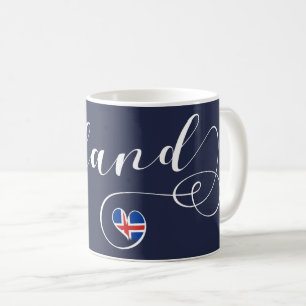 Iceland Heart Mug, Icelandic Coffee Mug