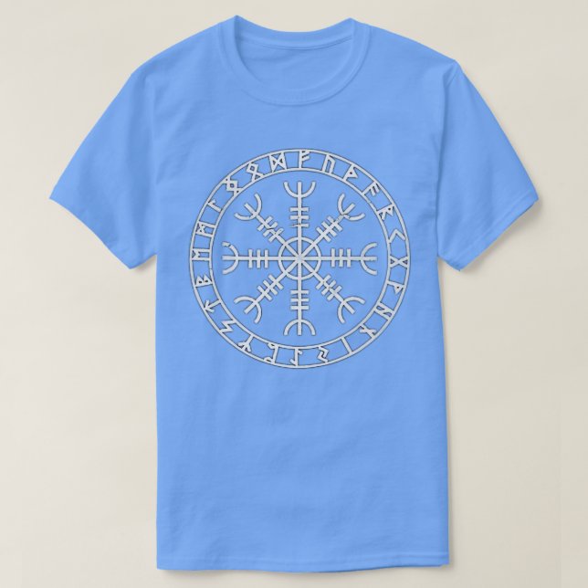Iceland   Helm of Awe Front and Back Viking Folklo T-Shirt (Design Front)