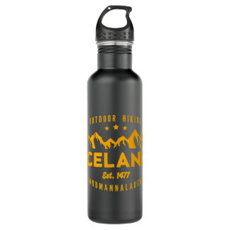 Iceland Hiking LANDMANNALAUGAR Est. 1477 Stainless Steel Water Bottle