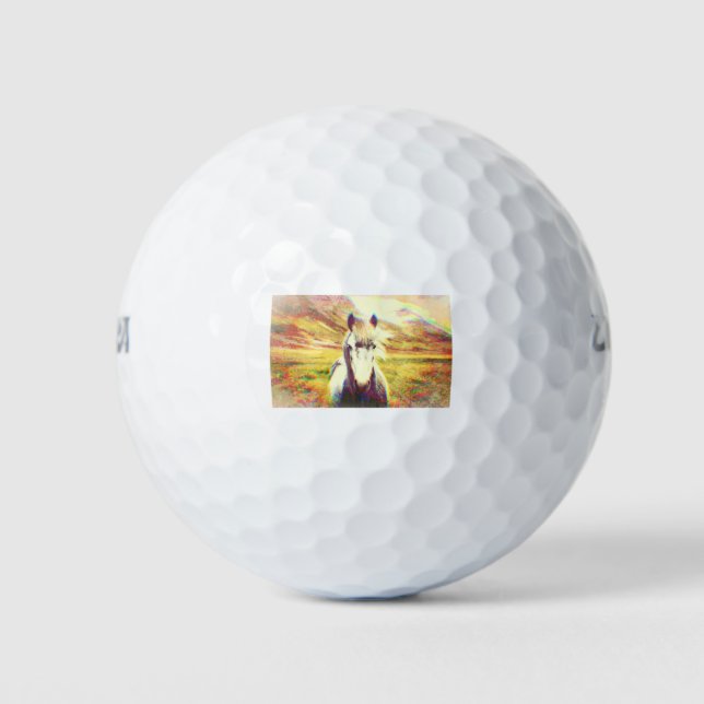 Iceland Horse Digital Art Golf Balls (Front)