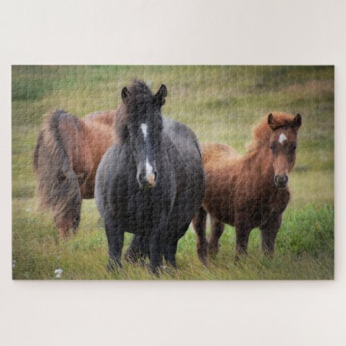Iceland Horses Nature Landscape Animal Jigsaw Puzzle
