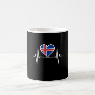Iceland - Iceland Flag Heartbeat Coffee Mug