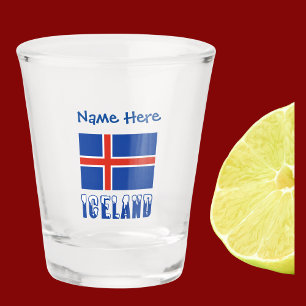Iceland Icelandic Flag Blue Personalized Shot Glass