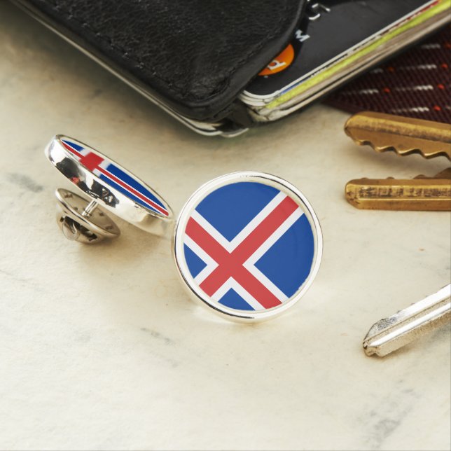 Iceland & Icelandic flag, business fashion /sports Lapel Pin (In Situ)