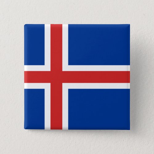 Iceland Icelandic Flag Button