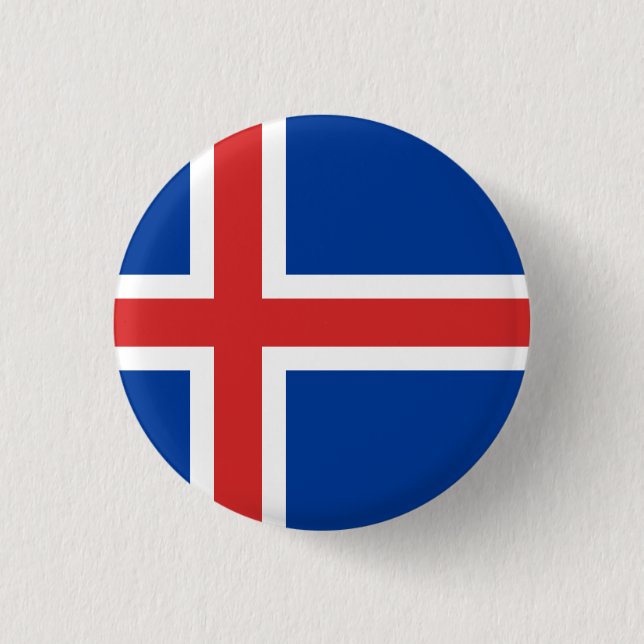 Iceland (Icelandic) Flag Button (Front)