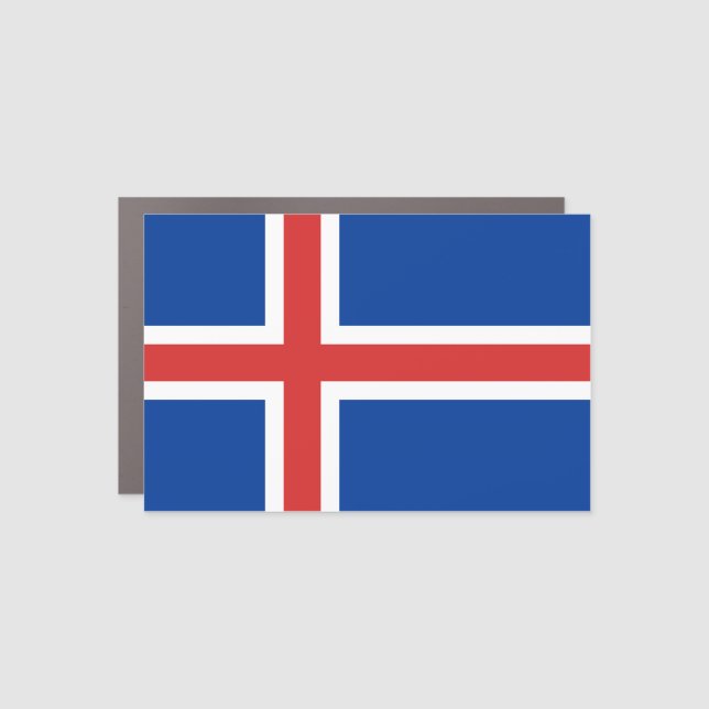 Iceland (Icelandic) Flag Car Magnet (Front)