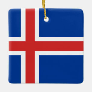 Iceland (Icelandic) Flag Ceramic Ornament