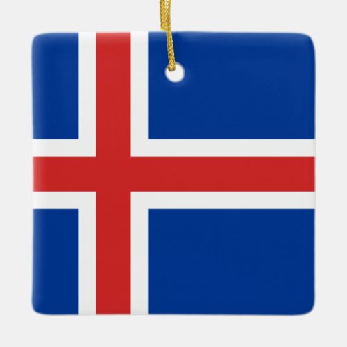 Iceland Icelandic Flag Ceramic Ornament