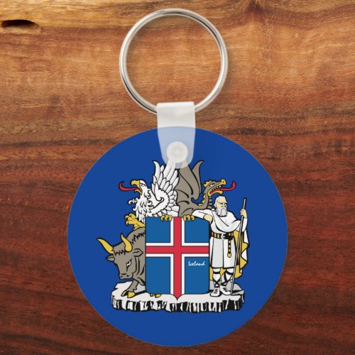 Iceland  Icelandic flag emblem holiday  sports Keychain