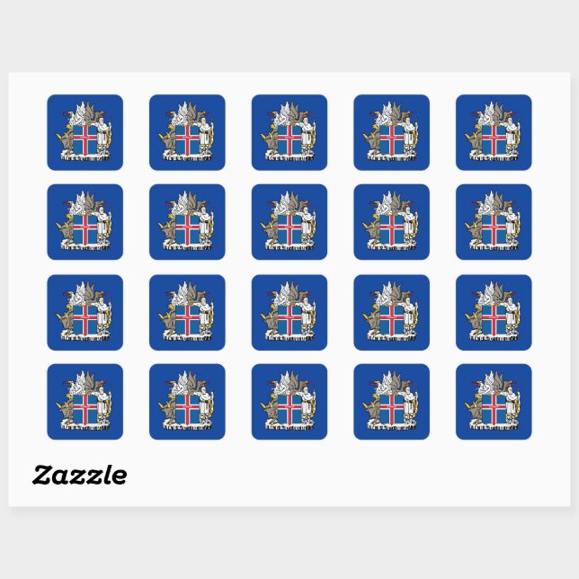 Iceland & Icelandic flag, emblem, holiday /sports Square Sticker (Sheet)