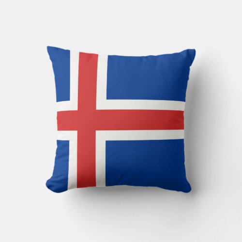 Iceland Icelandic Flag Throw Pillow