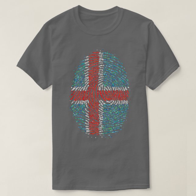 Iceland Icelandic Icelandic Fingerprint Flag T-Shirt (Design Front)