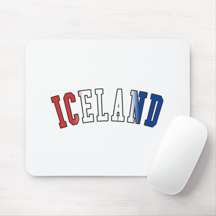Iceland in National Flag Colors Mouse Pad