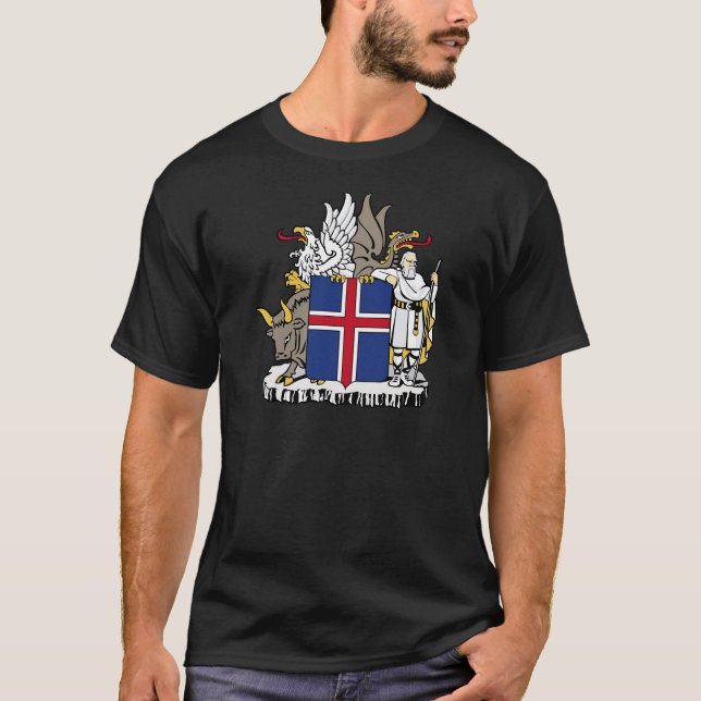 Iceland IS Ísland Coat of arms T-Shirt (Front)