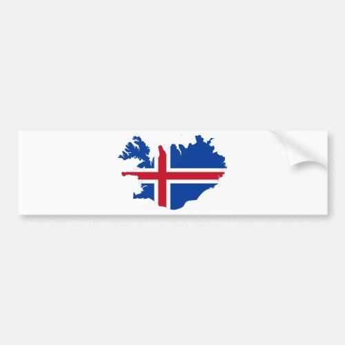 Iceland IS sland Flag map Bumper Sticker