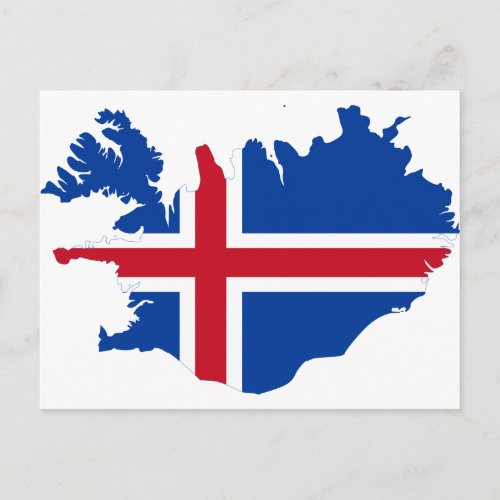 Iceland IS sland Flag map Postcard