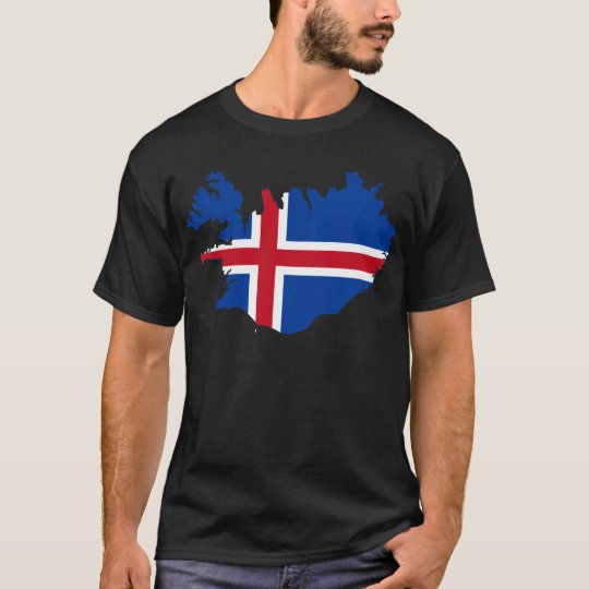 Iceland IS Ísland Flag map T-Shirt