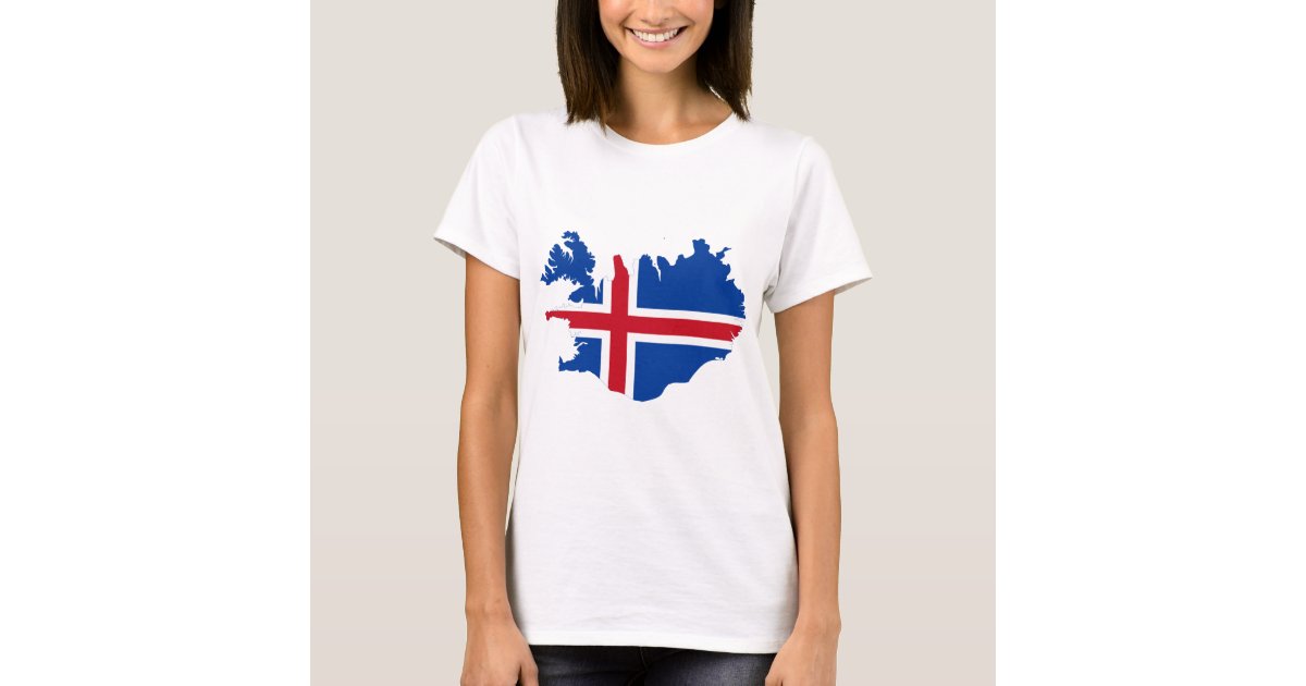 Iceland IS Ísland Flag map T-Shirt | Zazzle