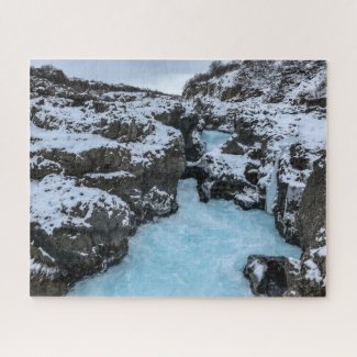 Iceland Jigsaw Puzzle - Barnafoss waterfall
