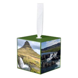 Iceland landscape - Photo cube ornament
