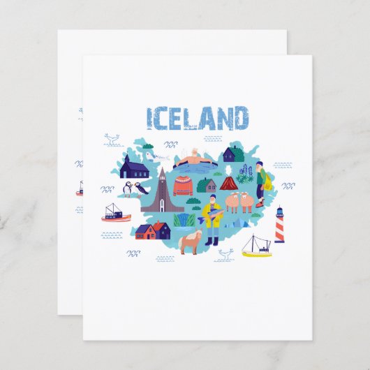 Iceland map (Front/Back)