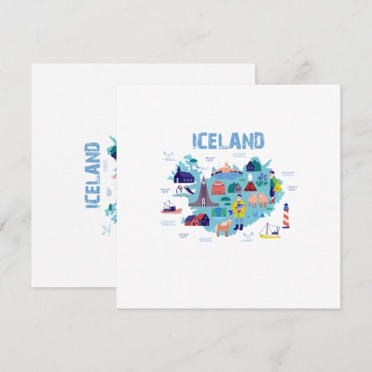 Iceland map (Front/Back)