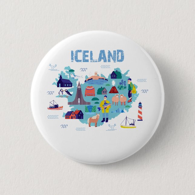 Iceland map button (Front)