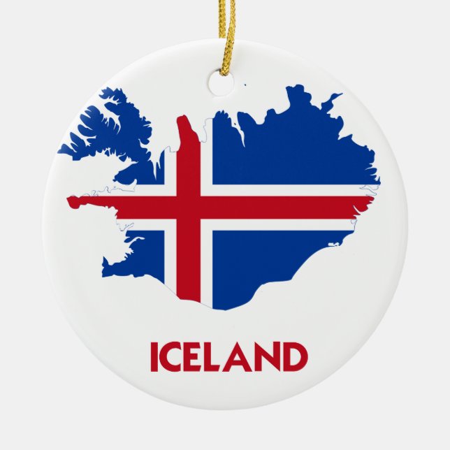 ICELAND MAP CERAMIC ORNAMENT (Front)