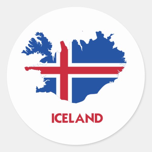 ICELAND MAP CLASSIC ROUND STICKER