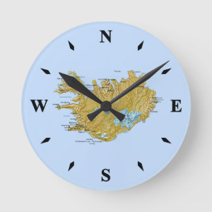 Iceland Map Clock