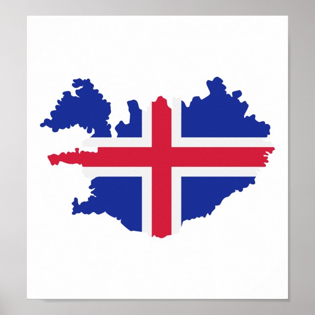 Iceland map flag poster (Front)
