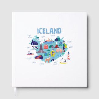 Iceland map foil guest book 