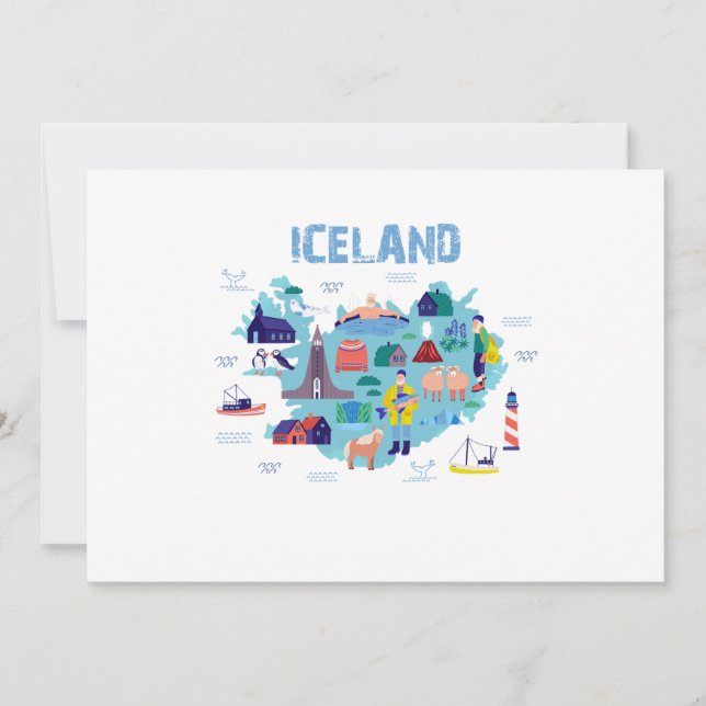 Iceland map invitation (Front)