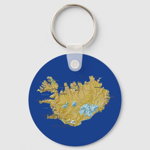 Iceland Map Keychain